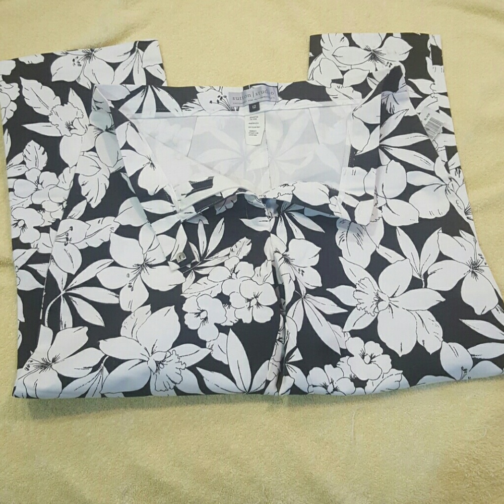Sutton studio floral pants